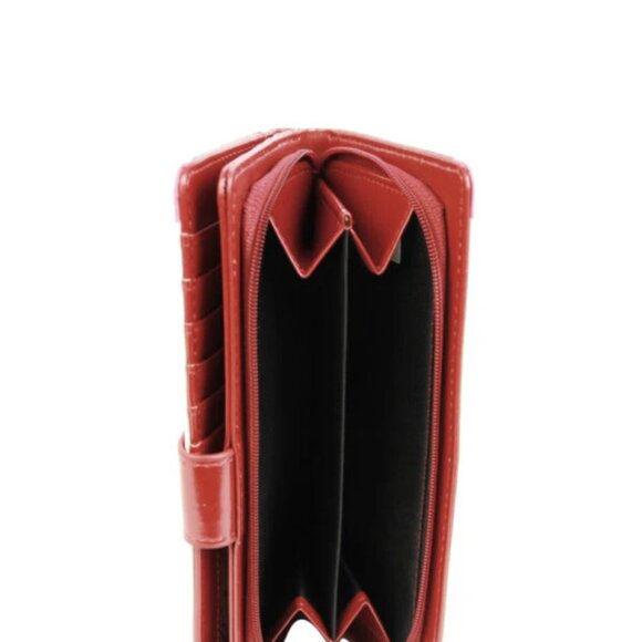 Shag Wear Vegan Leather Wallet – Red Brick Floral & Bakery Shop Street Scene LG - Picture 2 of 11